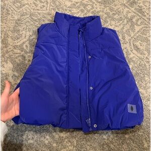 Free peoples site seein puffer vest in colbalt blue